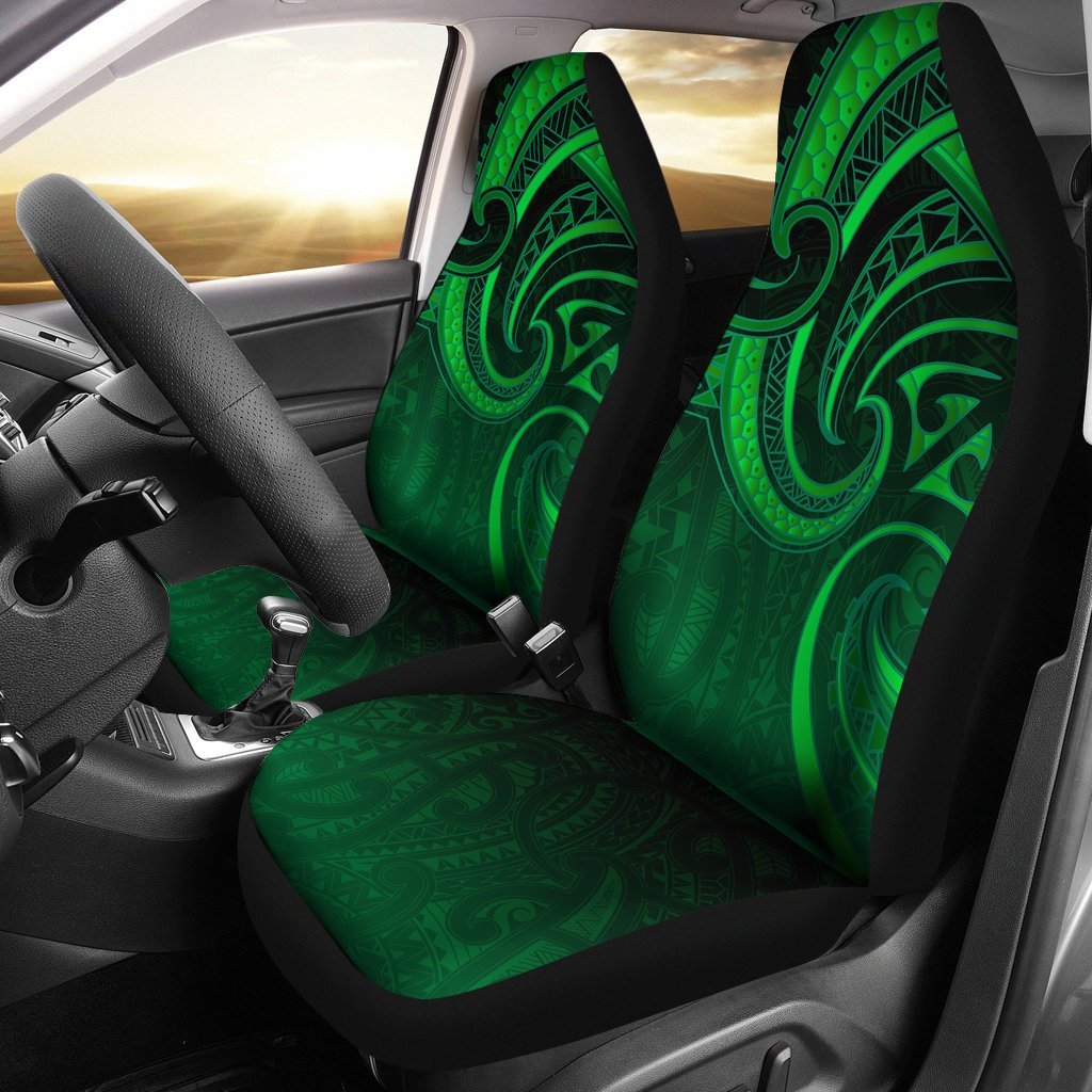 New Zealand Maori Mangopare Car Seat Covers Polynesian Green