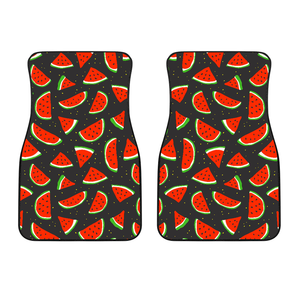 Black Cute Watermelon Pattern Print Front And Back Car Floor Mats/ Front Car Mat