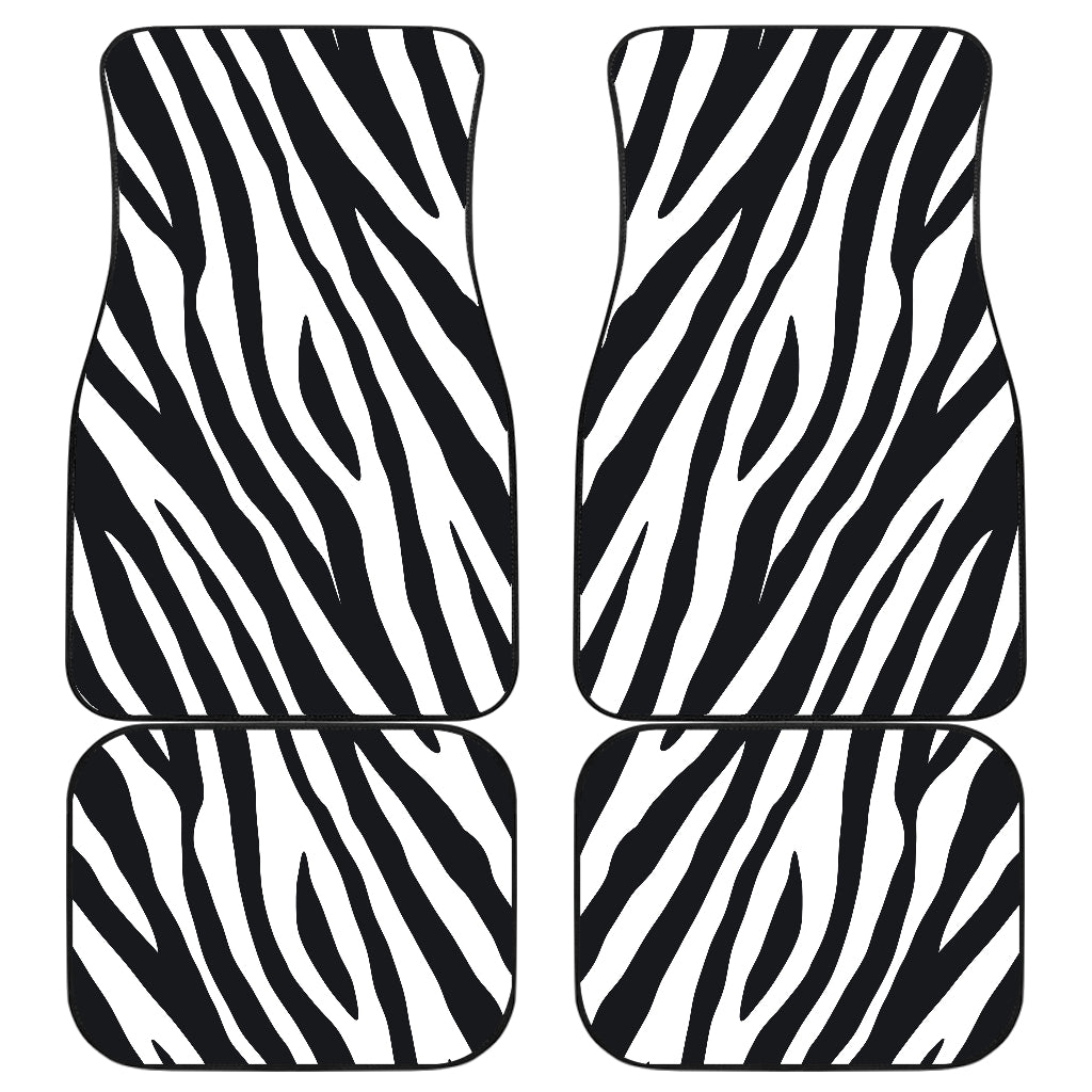 Black White Zebra Pattern Print Front And Back Car Floor Mats/ Front Car Mat
