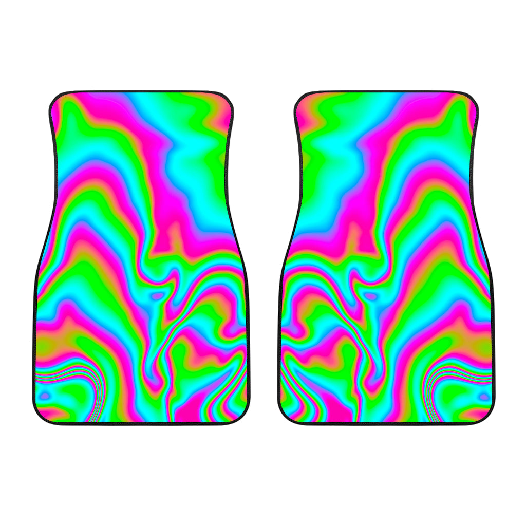 Abstract Psychedelic Trippy Print Front And Back Car Floor Mats/ Front Car Mat
