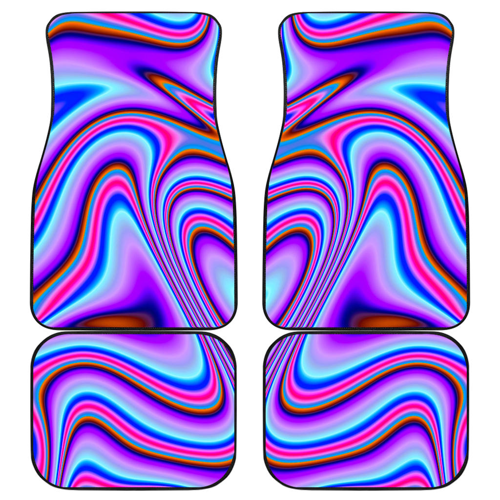 Purple Psychedelic Trippy Print Front And Back Car Floor Mats/ Front Car Mat