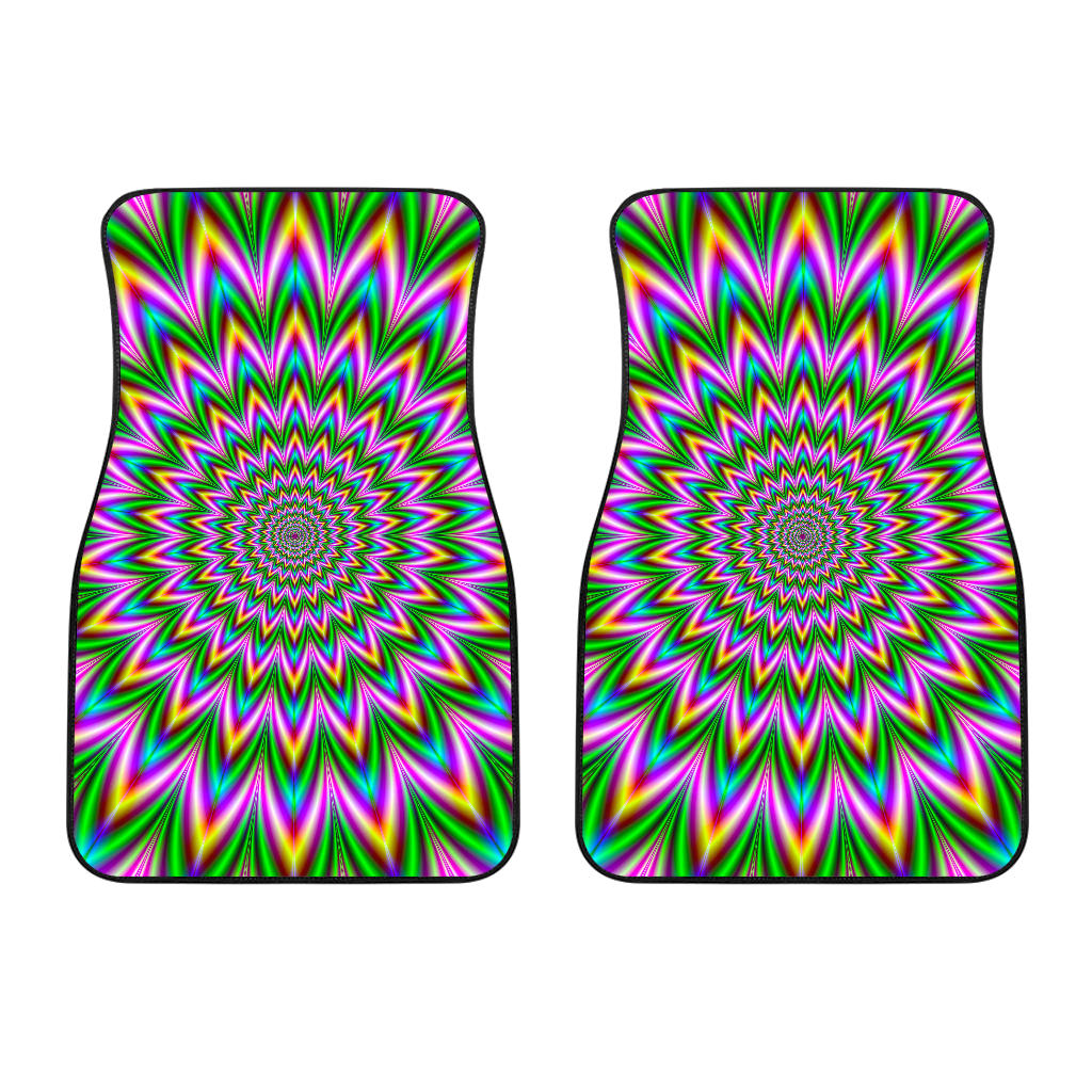 Psychedelic Radiant Optical Illusion Front And Back Car Floor Mats/ Front Car Mat