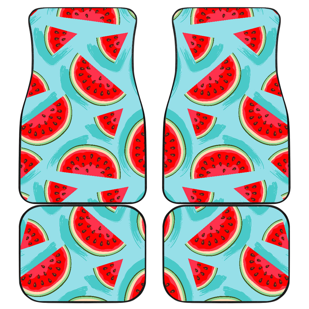 Blue Watermelon Pieces Pattern Print Front And Back Car Floor Mats/ Front Car Mat