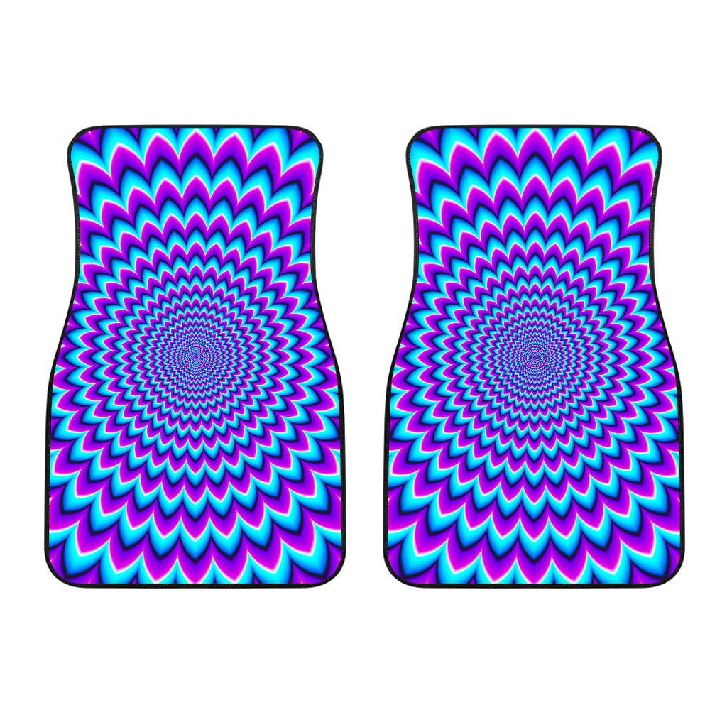 Blue Expansion Moving Optical Illusion Front And Back Car Floor Mats/ Front Car Mat