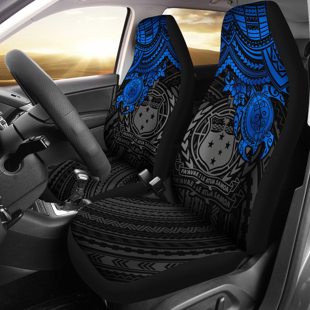 Samoa Car Seat Covers Samoa Coat Of Arms Blue Turtle Hibiscus