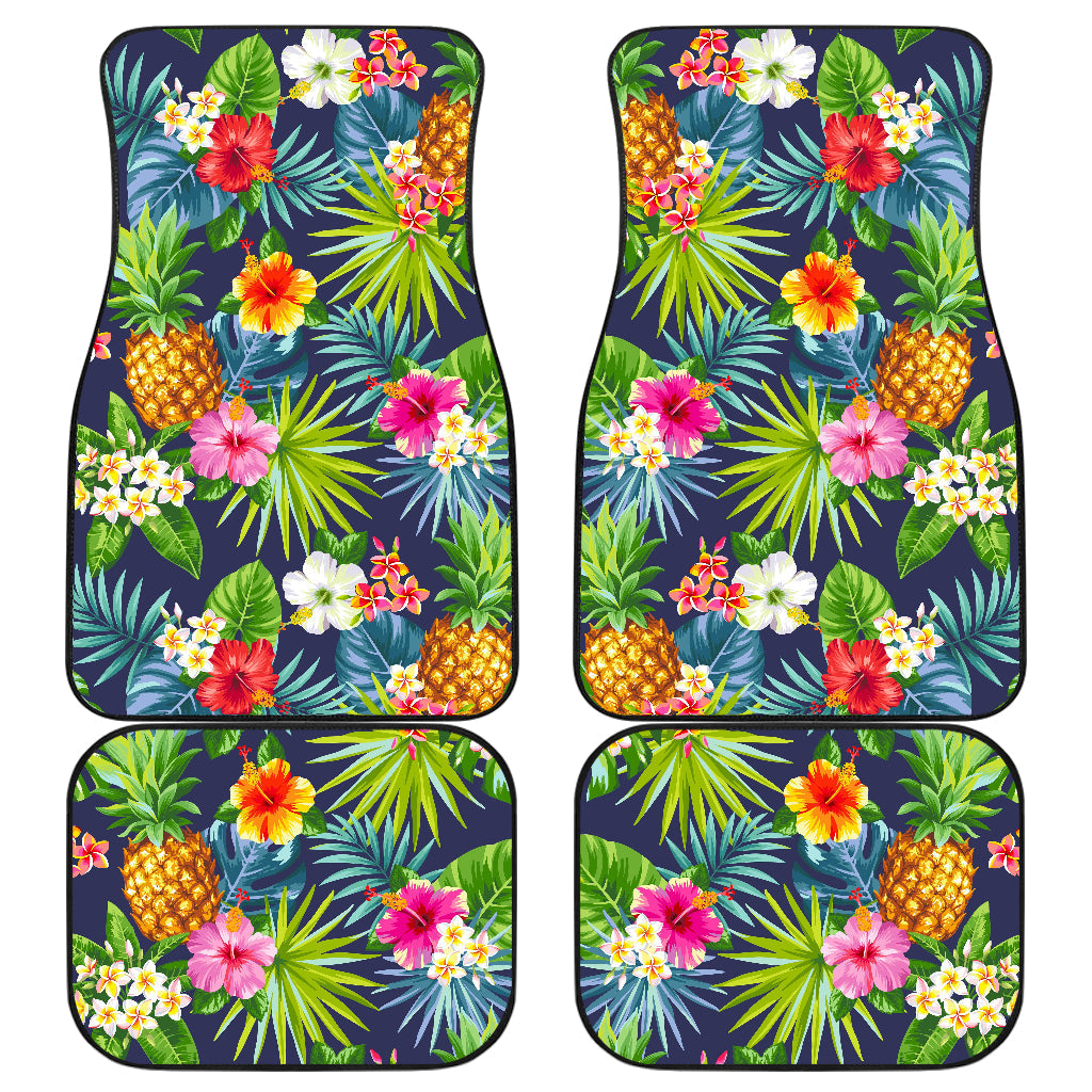 Aloha Hawaii Tropical Pattern Print Front And Back Car Floor Mats/ Front Car Mat