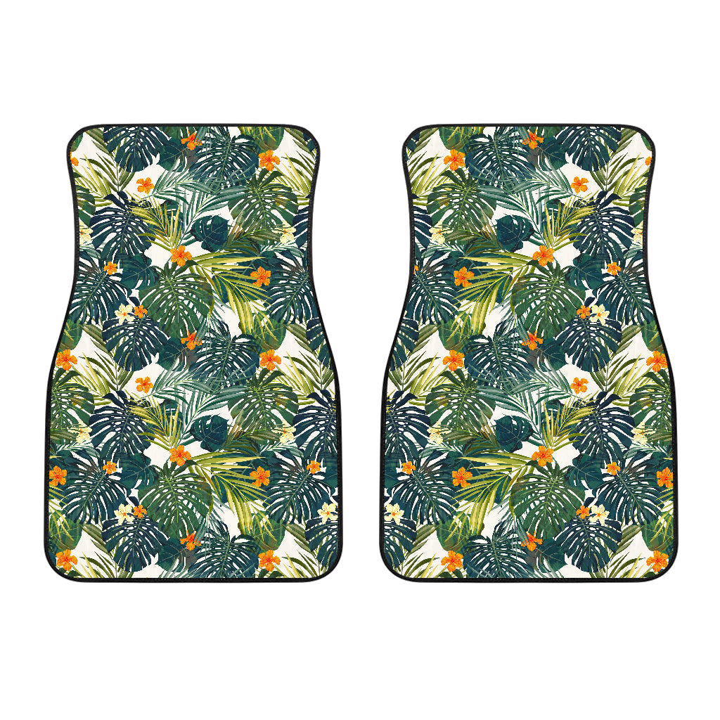Summer Hawaiian Leaves Pattern Print Front And Back Car Floor Mats/ Front Car Mat