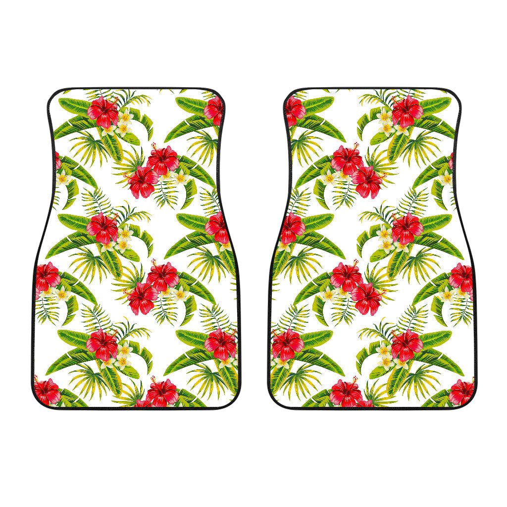 Aloha Hibiscus Tropical Pattern Print Front And Back Car Floor Mats/ Front Car Mat