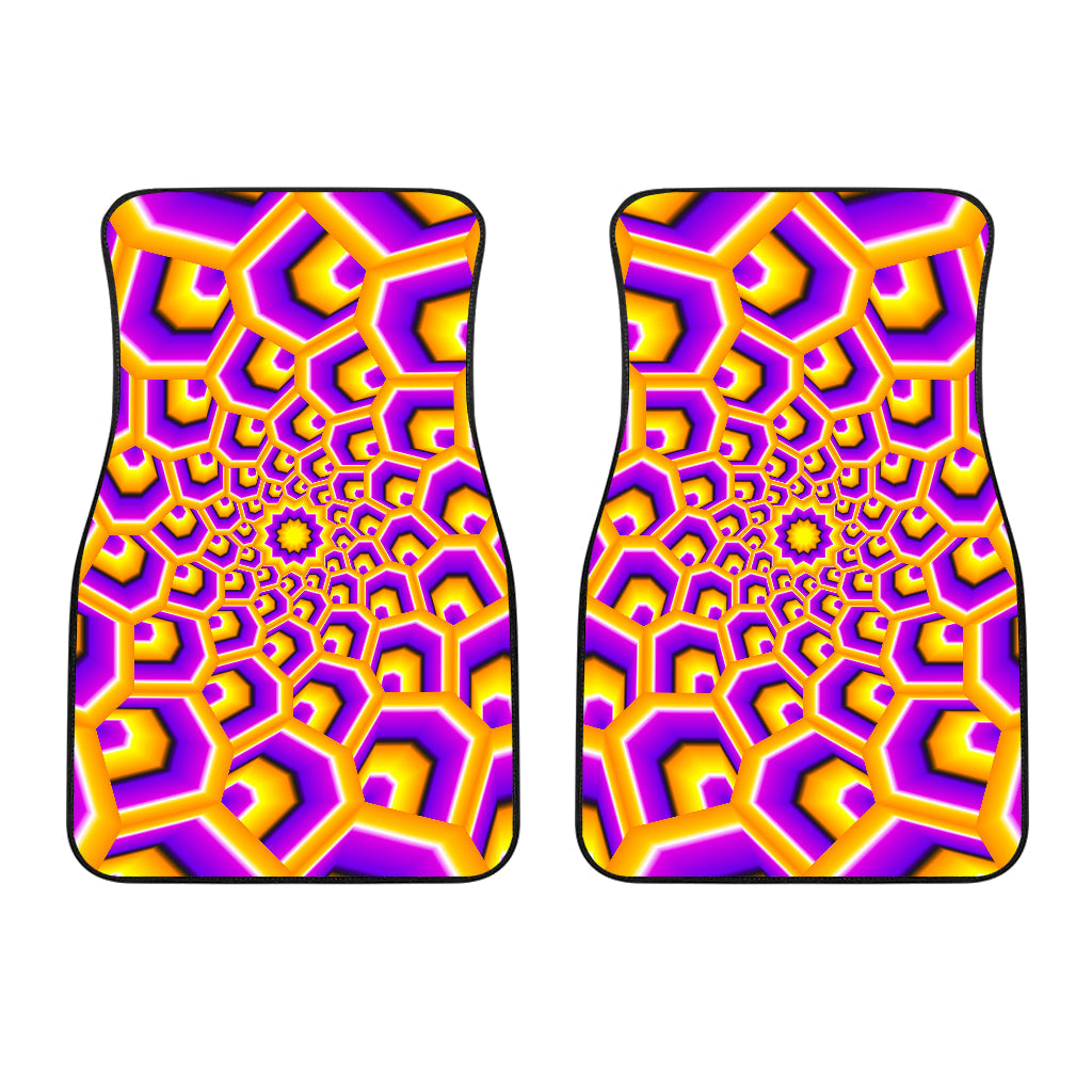 Yellow Hive Moving Optical Illusion Front And Back Car Floor Mats/ Front Car Mat