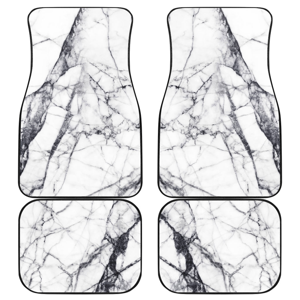 White Gray Scratch Marble Print Front And Back Car Floor Mats/ Front Car Mat