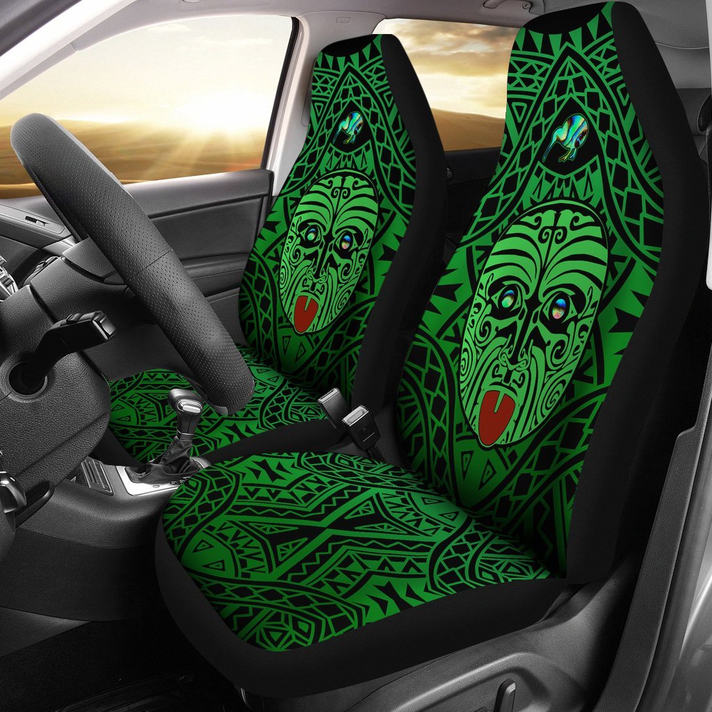 Integrity Maori Ta Moko Car Seat Covers Kiwi and Paua Green