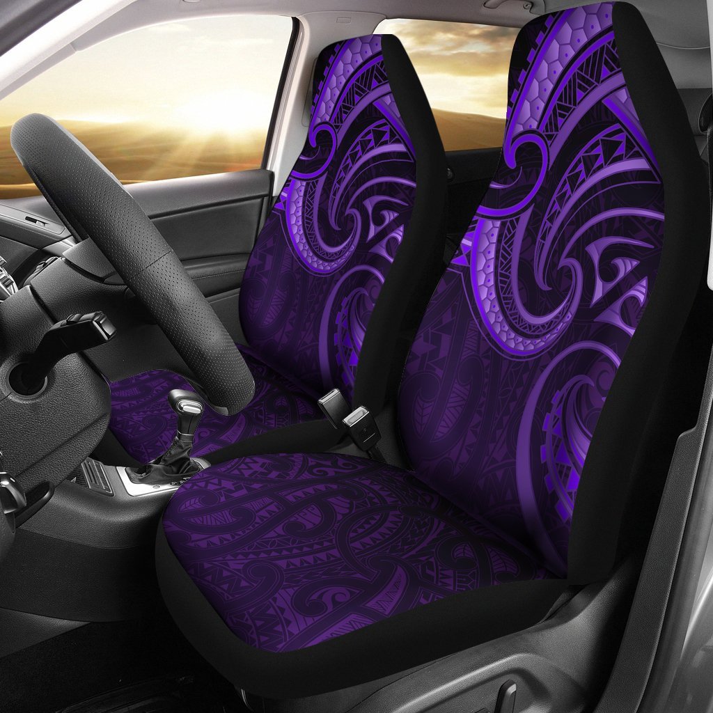 New Zealand Maori Mangopare Car Seat Covers Polynesian Purple