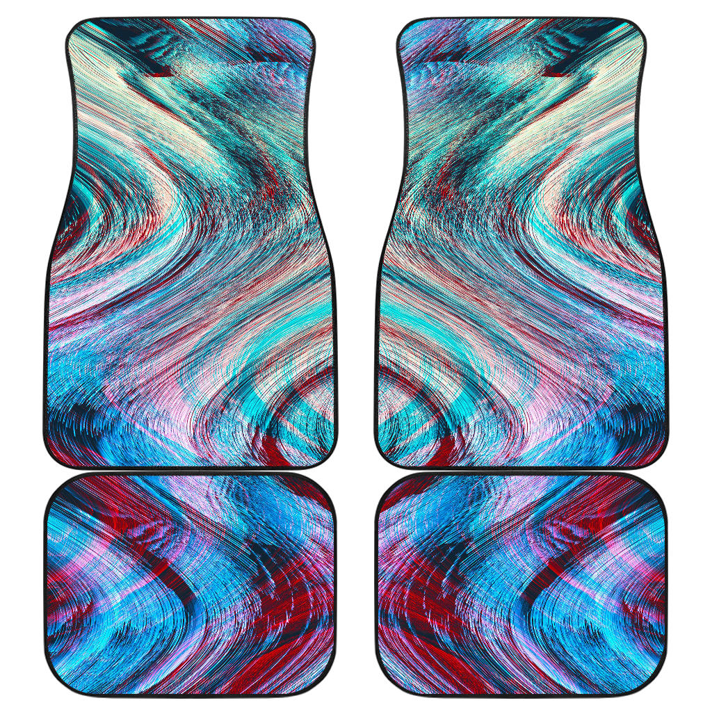 Smoke Psychedelic Trippy Print Front And Back Car Floor Mats/ Front Car Mat
