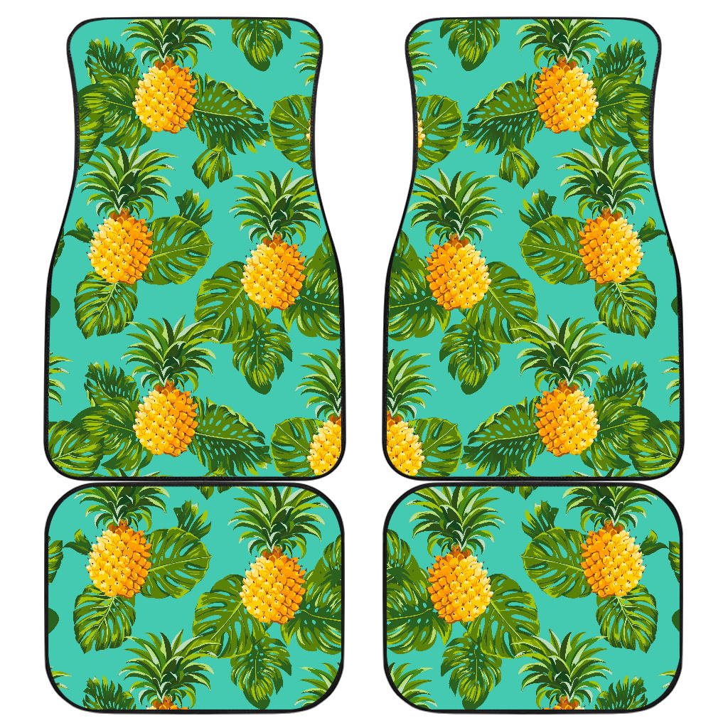 Palm Leaf Pineapple Pattern Print Front And Back Car Floor Mats/ Front Car Mat