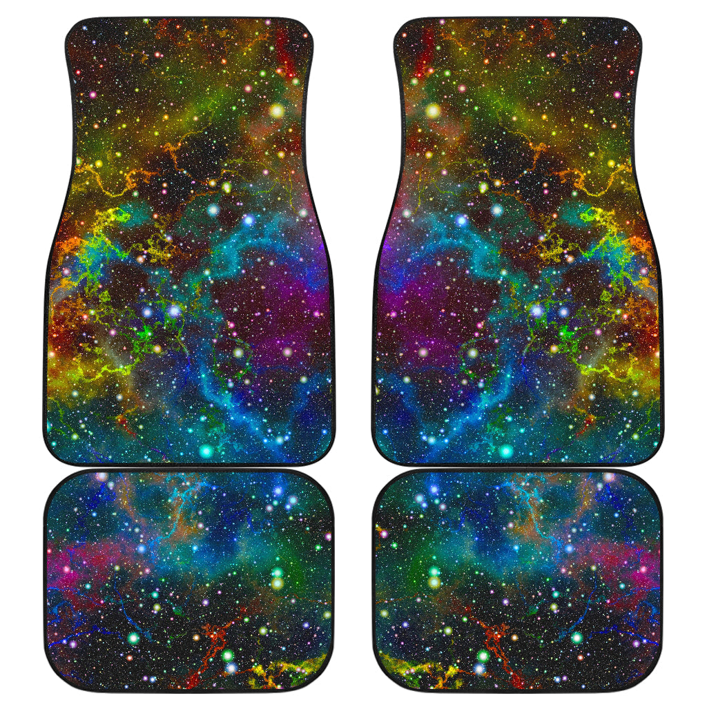 Abstract Colorful Galaxy Space Print Front And Back Car Floor Mats/ Front Car Mat