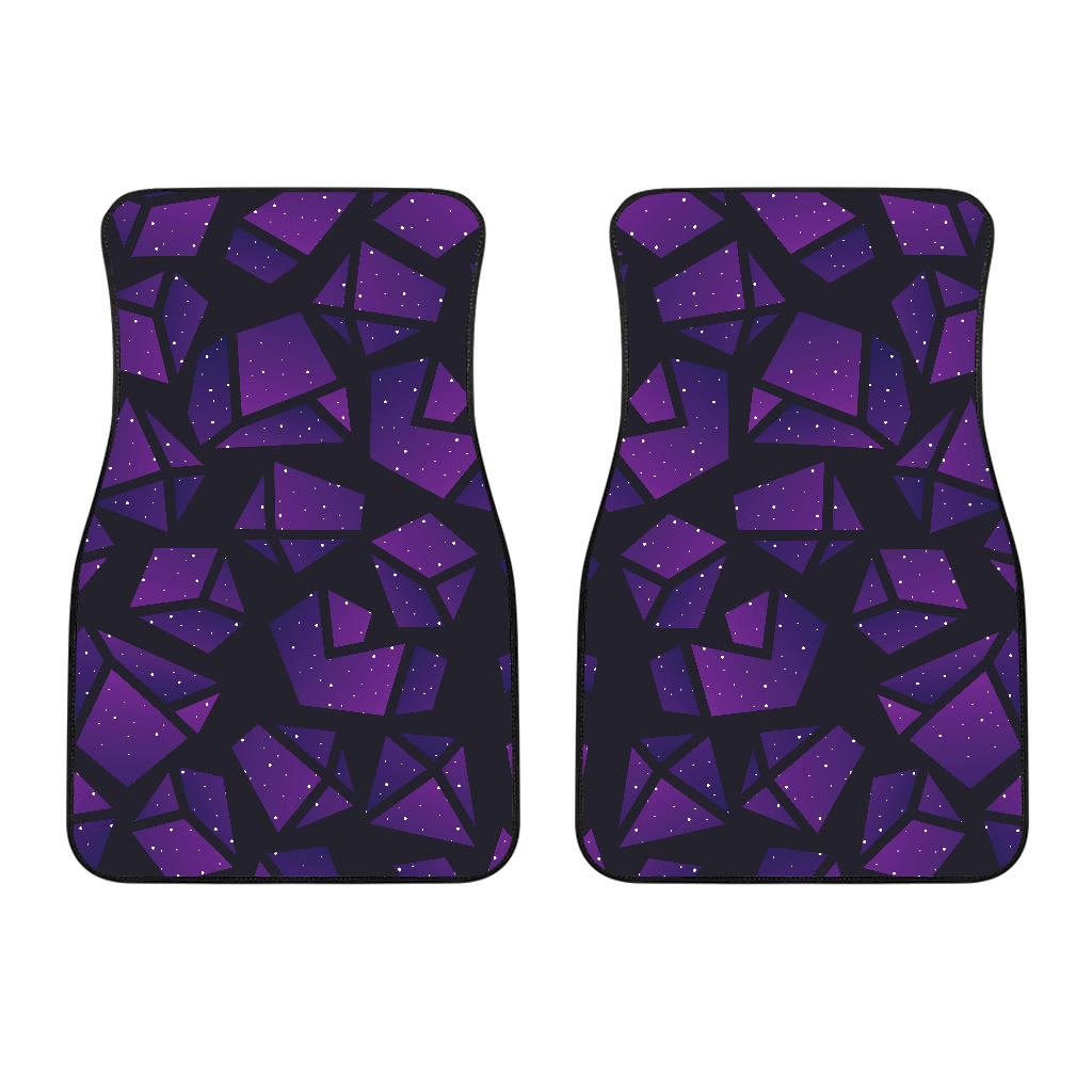 Purple Crystal Cosmic Galaxy Space Print Front And Back Car Floor Mats/ Front Car Mat