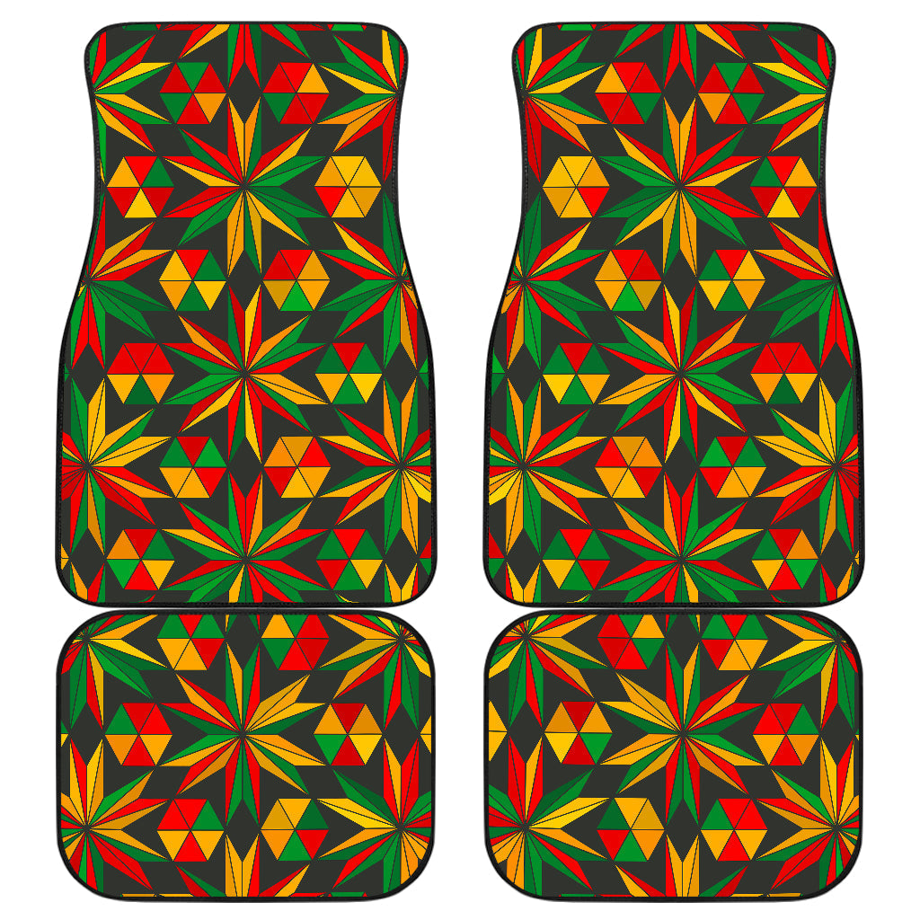 Abstract Geometric Reggae Pattern Print Front And Back Car Floor Mats/ Front Car Mat