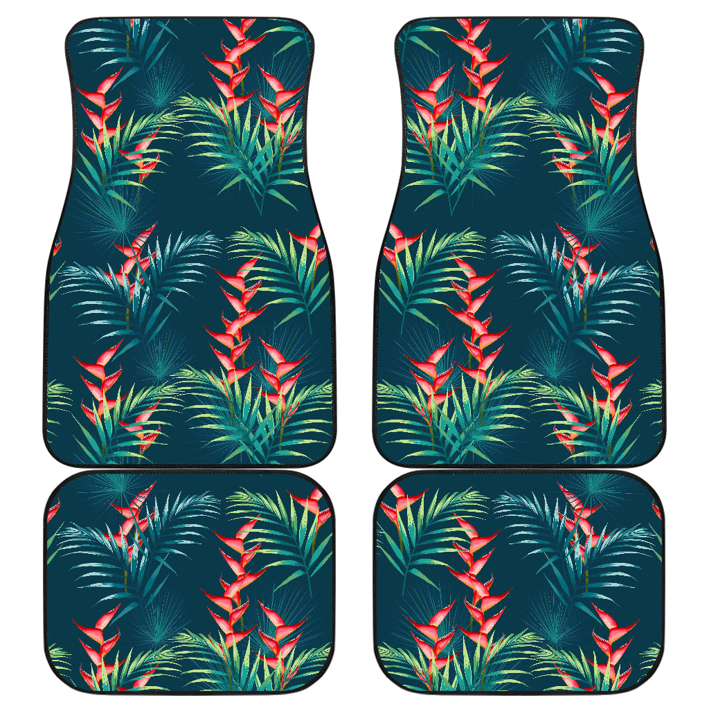 Tropical Plants Hawaii Pattern Print Front And Back Car Floor Mats/ Front Car Mat