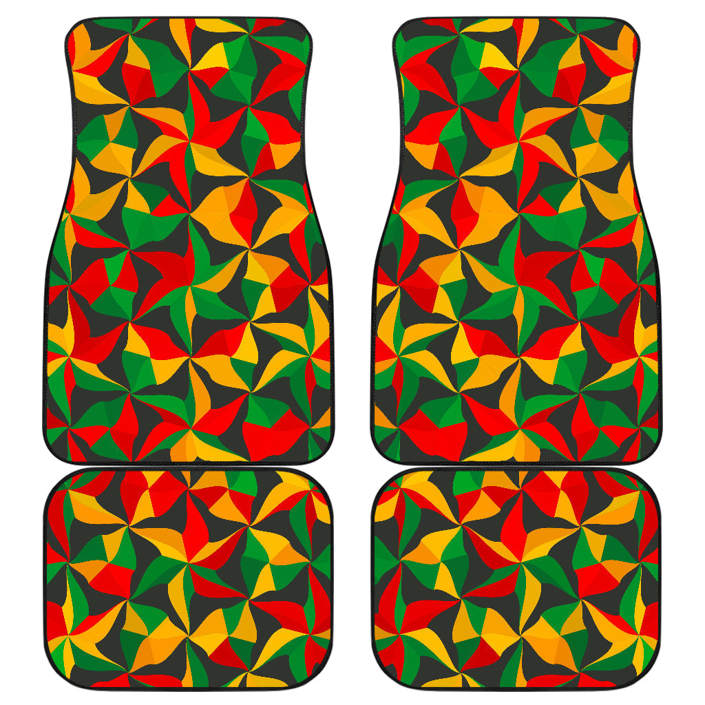 Abstract Reggae Pattern Print Front And Back Car Floor Mats/ Front Car Mat
