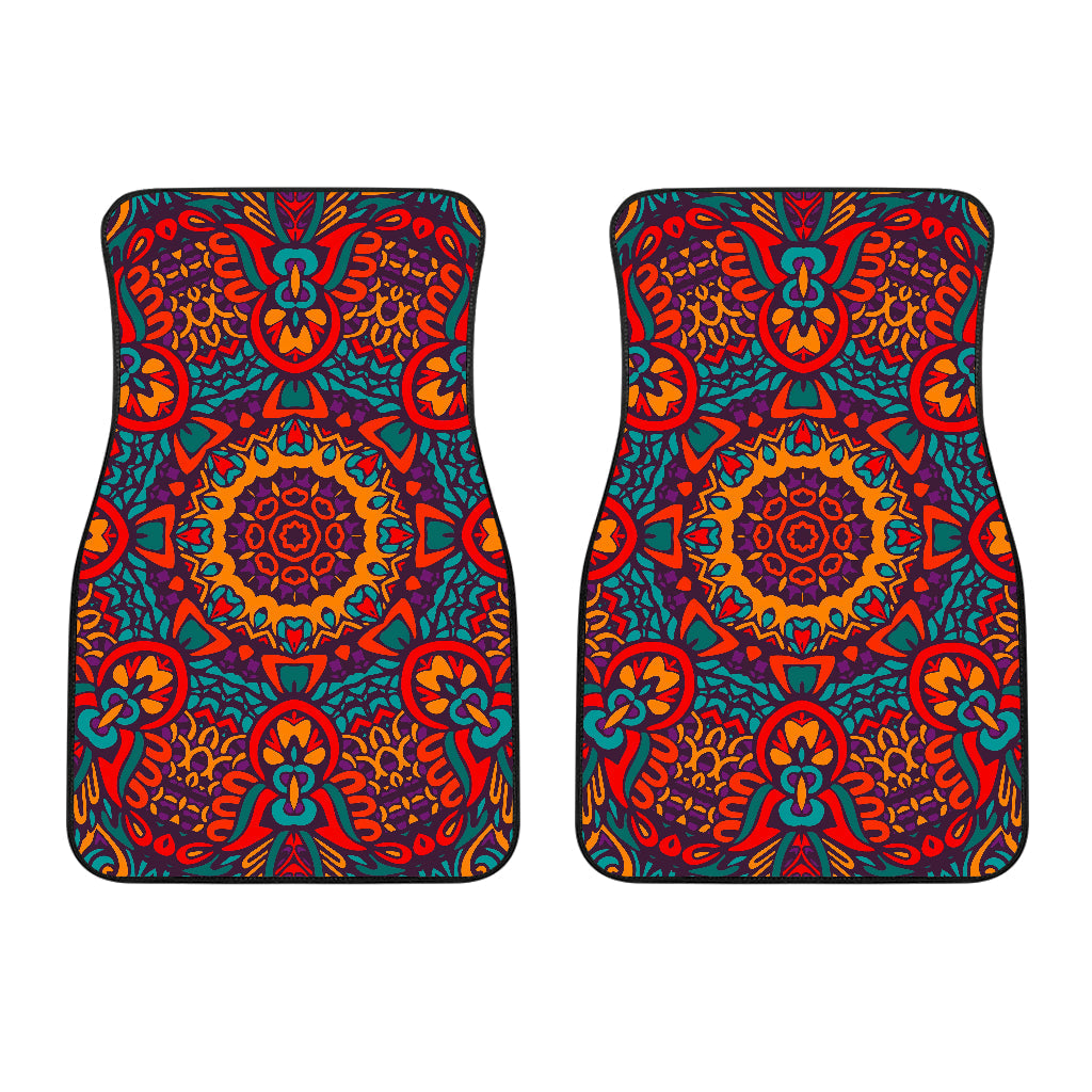 Bohemian Native Mandala Pattern Print Front And Back Car Floor Mats/ Front Car Mat