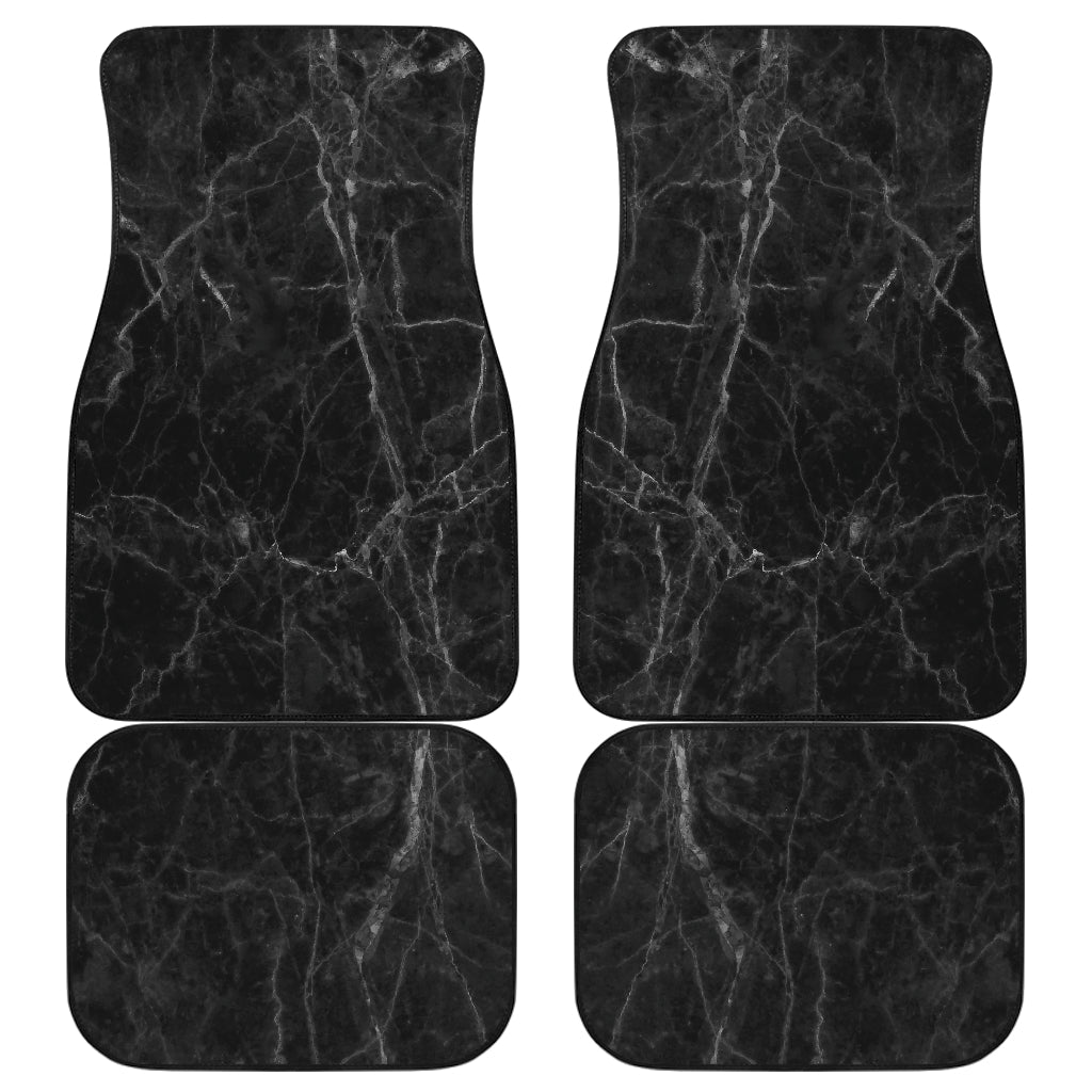 Black Grey Dark Marble Print Front And Back Car Floor Mats/ Front Car Mat