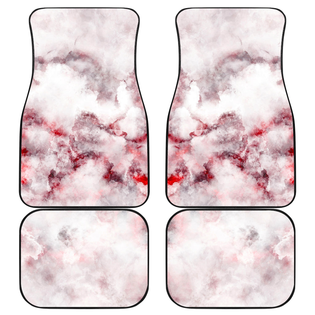 White Ruby Marble Print Front And Back Car Floor Mats/ Front Car Mat