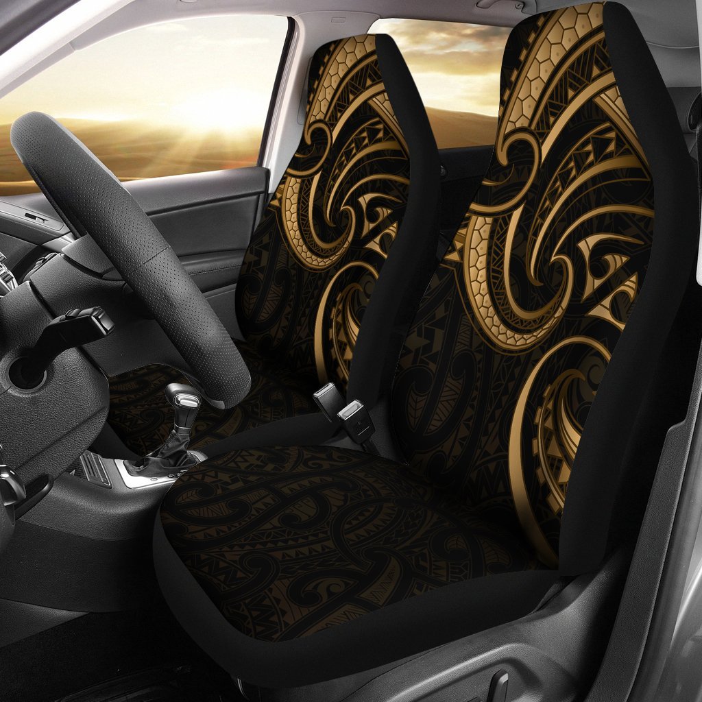 New Zealand Maori Mangopare Car Seat Covers Polynesian Gold