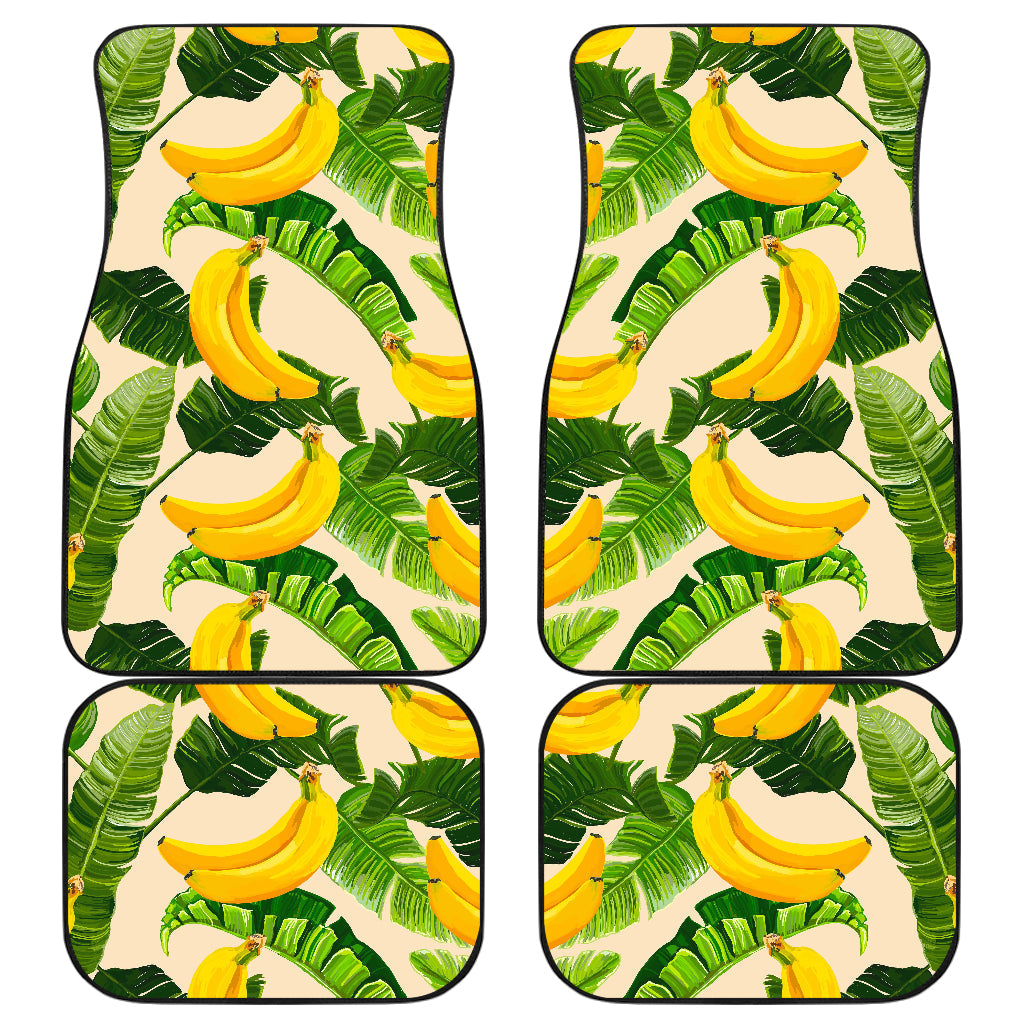 Aloha Banana Pattern Print Front And Back Car Floor Mats/ Front Car Mat