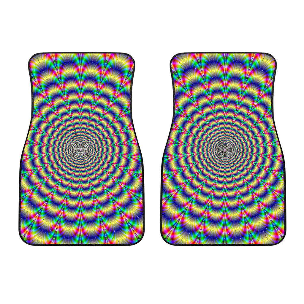 Psychedelic Explosion Optical Illusion Front And Back Car Floor Mats/ Front Car Mat