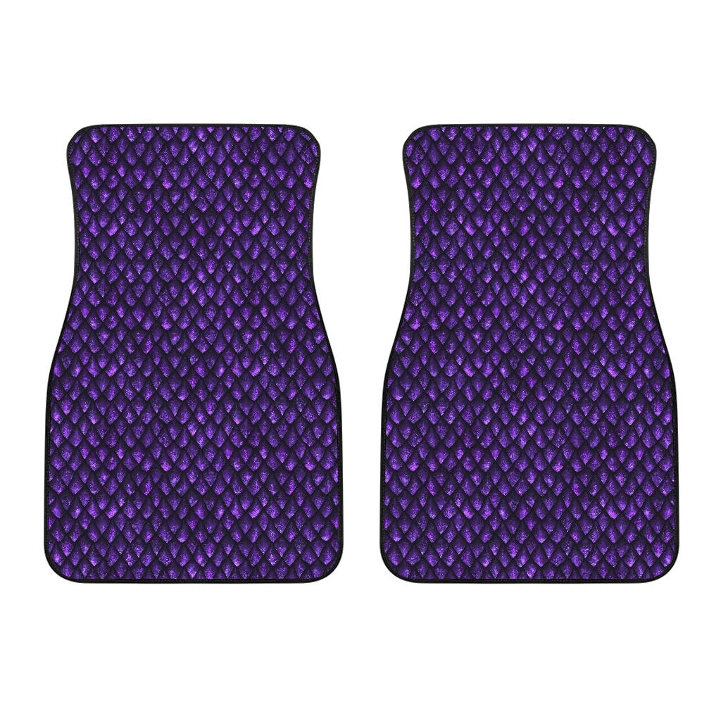 Purple Dragon Scales Pattern Print Front And Back Car Floor Mats/ Front Car Mat