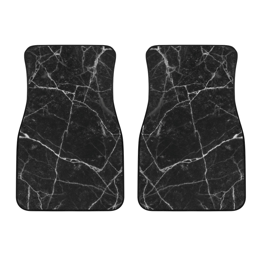 Black White Grunge Marble Print Front And Back Car Floor Mats/ Front Car Mat
