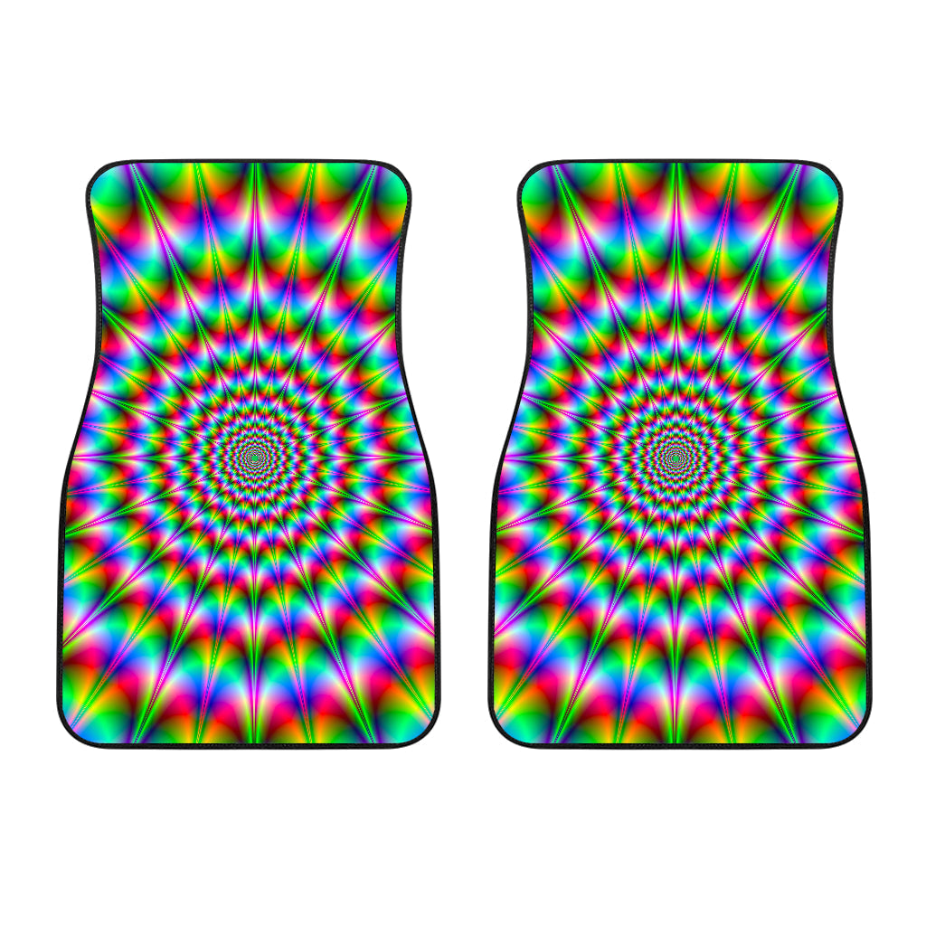 Spiky Psychedelic Optical Illusion Front And Back Car Floor Mats/ Front Car Mat