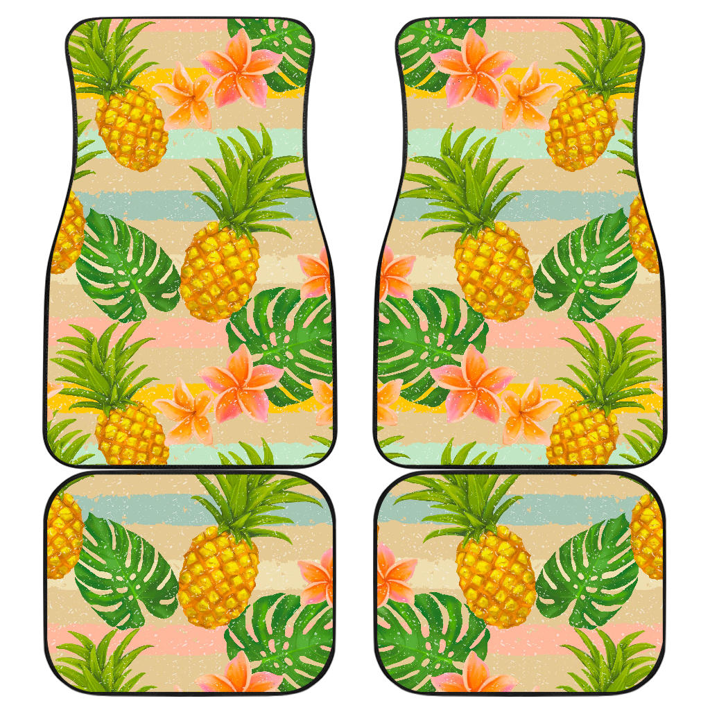 Sand Beach Pineapple Pattern Print Front And Back Car Floor Mats/ Front Car Mat