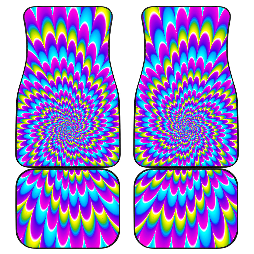 Abstract Dizzy Moving Optical Illusion Front And Back Car Floor Mats/ Front Car Mat