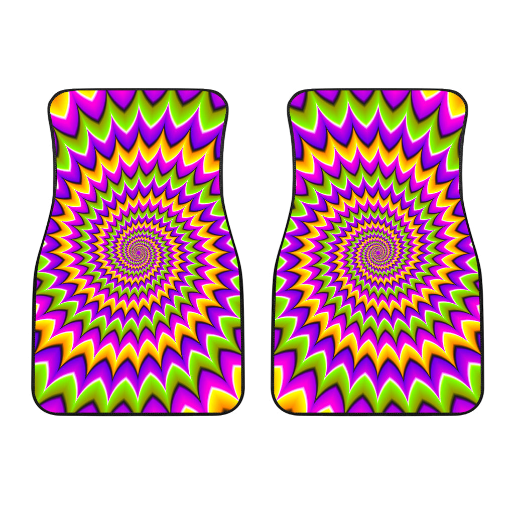 Twisted Colors Moving Optical Illusion Front And Back Car Floor Mats/ Front Car Mat