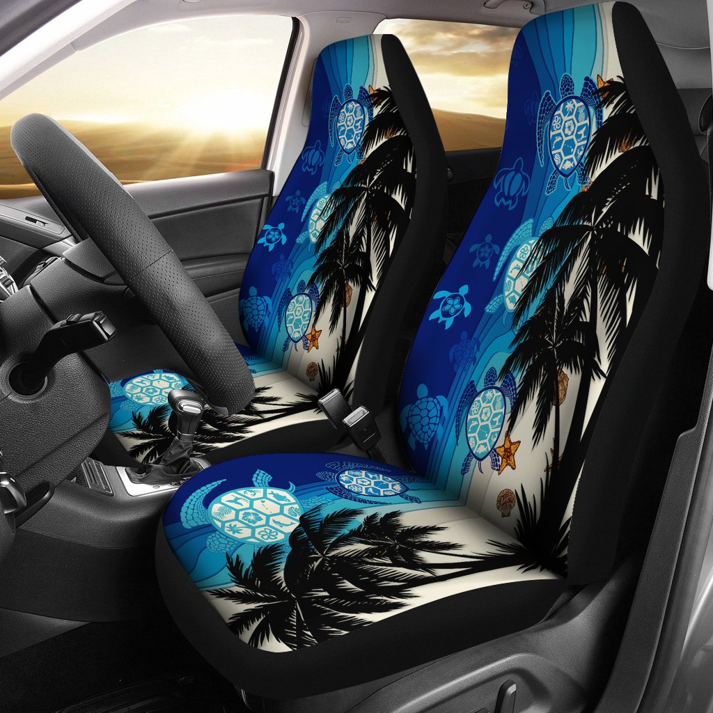 Hawaiian Sea Turtle Symbol Palm Car Seat Cover