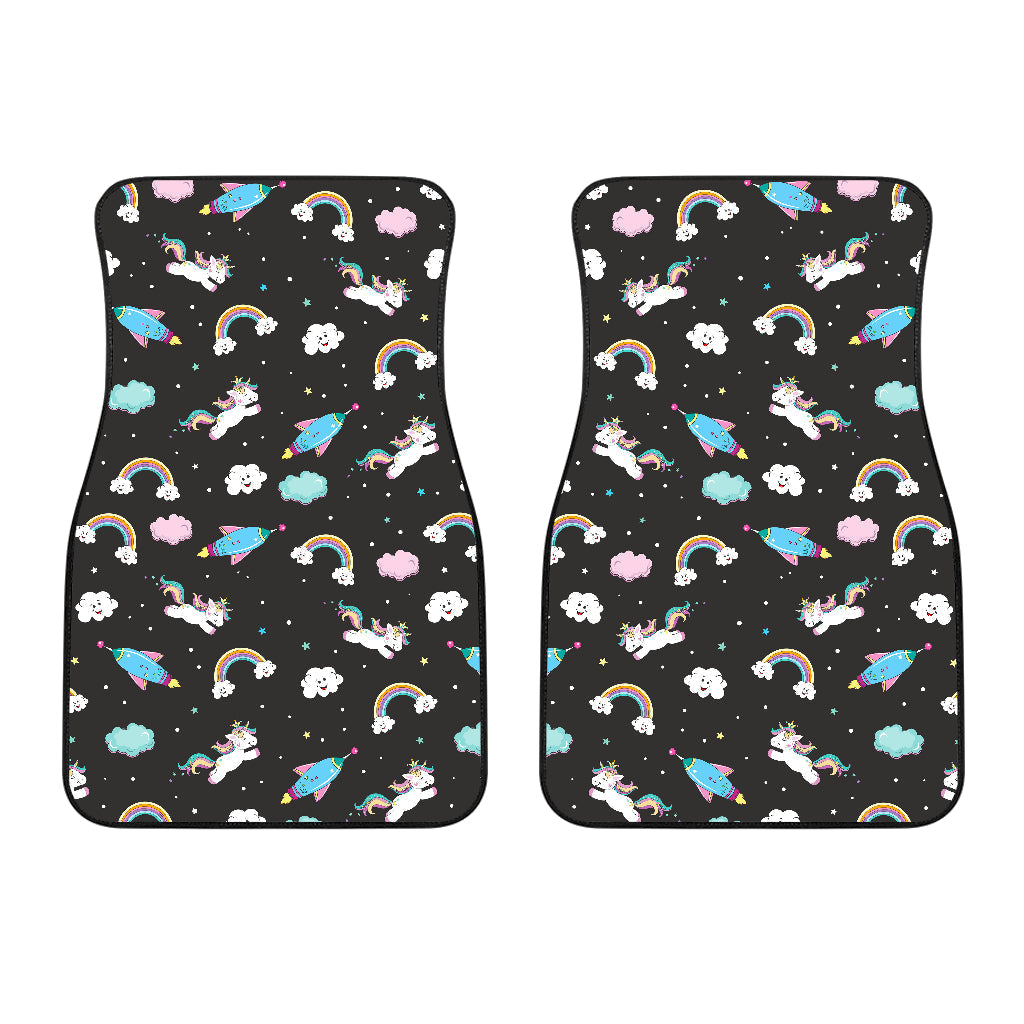 Star Space Unicorn Pattern Print Front And Back Car Floor Mats/ Front Car Mat