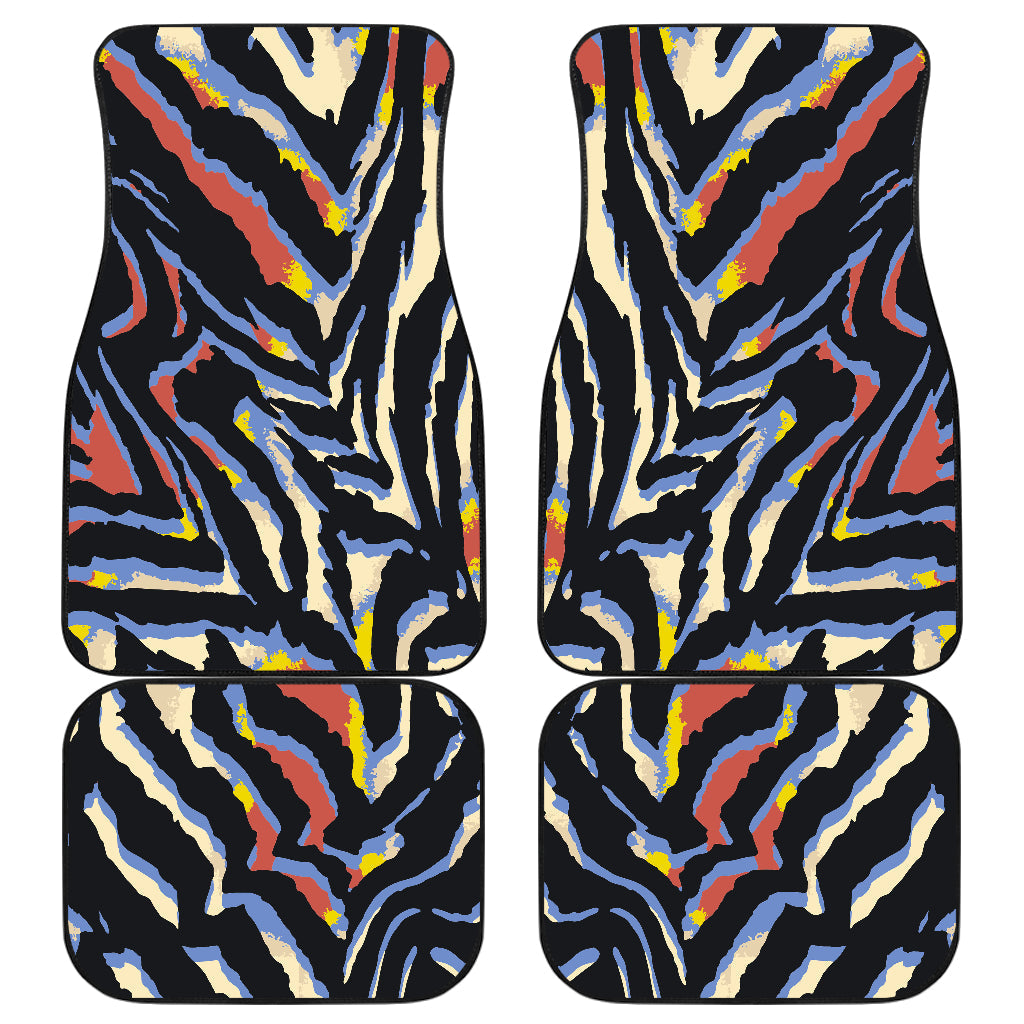 Abstract Zebra Pattern Print Front And Back Car Floor Mats/ Front Car Mat