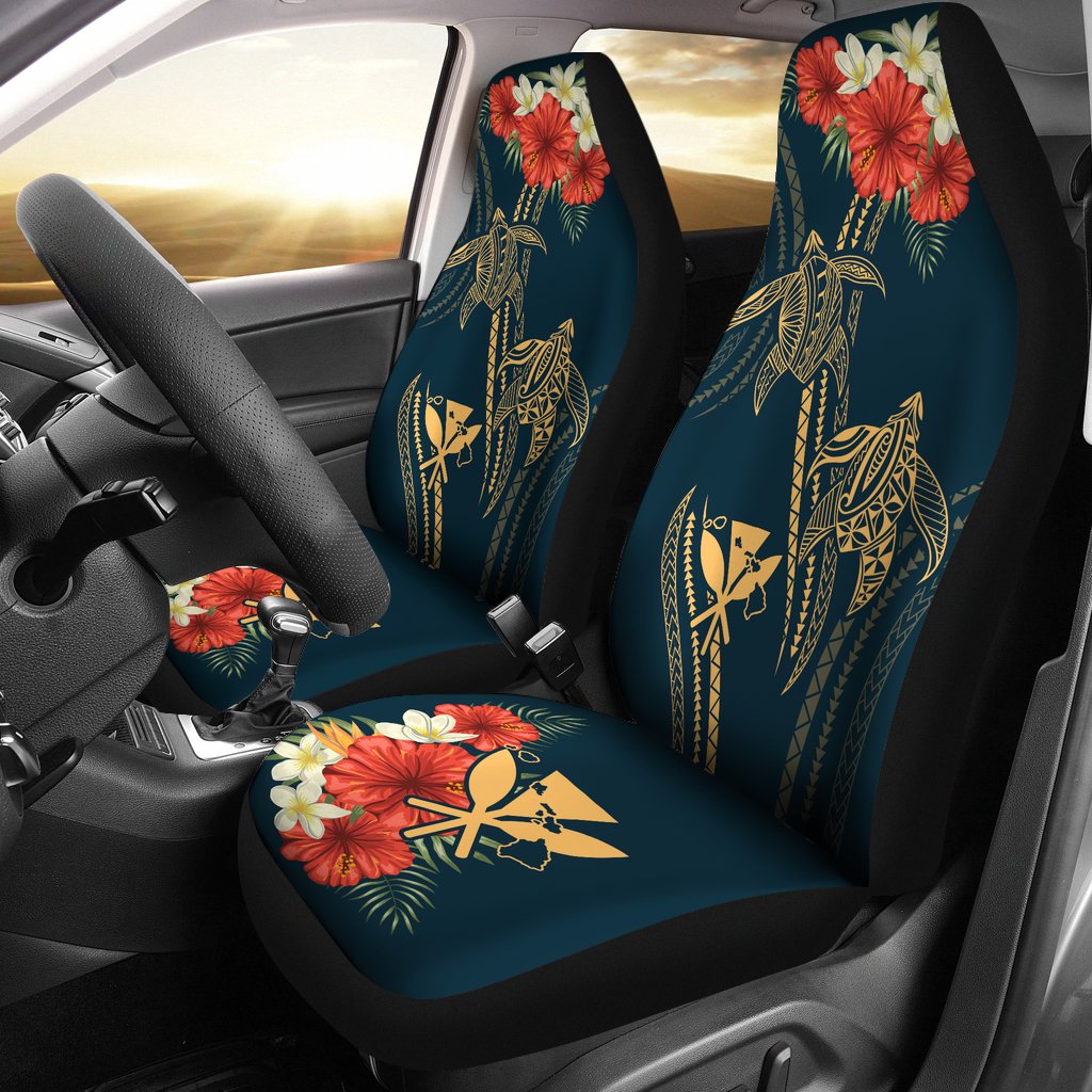 Hawaii Polynesian Turtle Hibiscus Car Set Cover Nolan Style