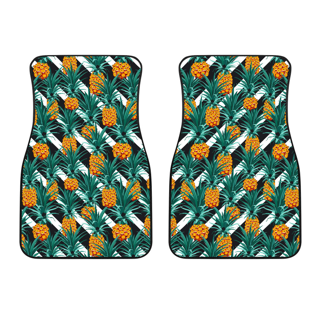 Pineapple Striped Pattern Print Front And Back Car Floor Mats/ Front Car Mat