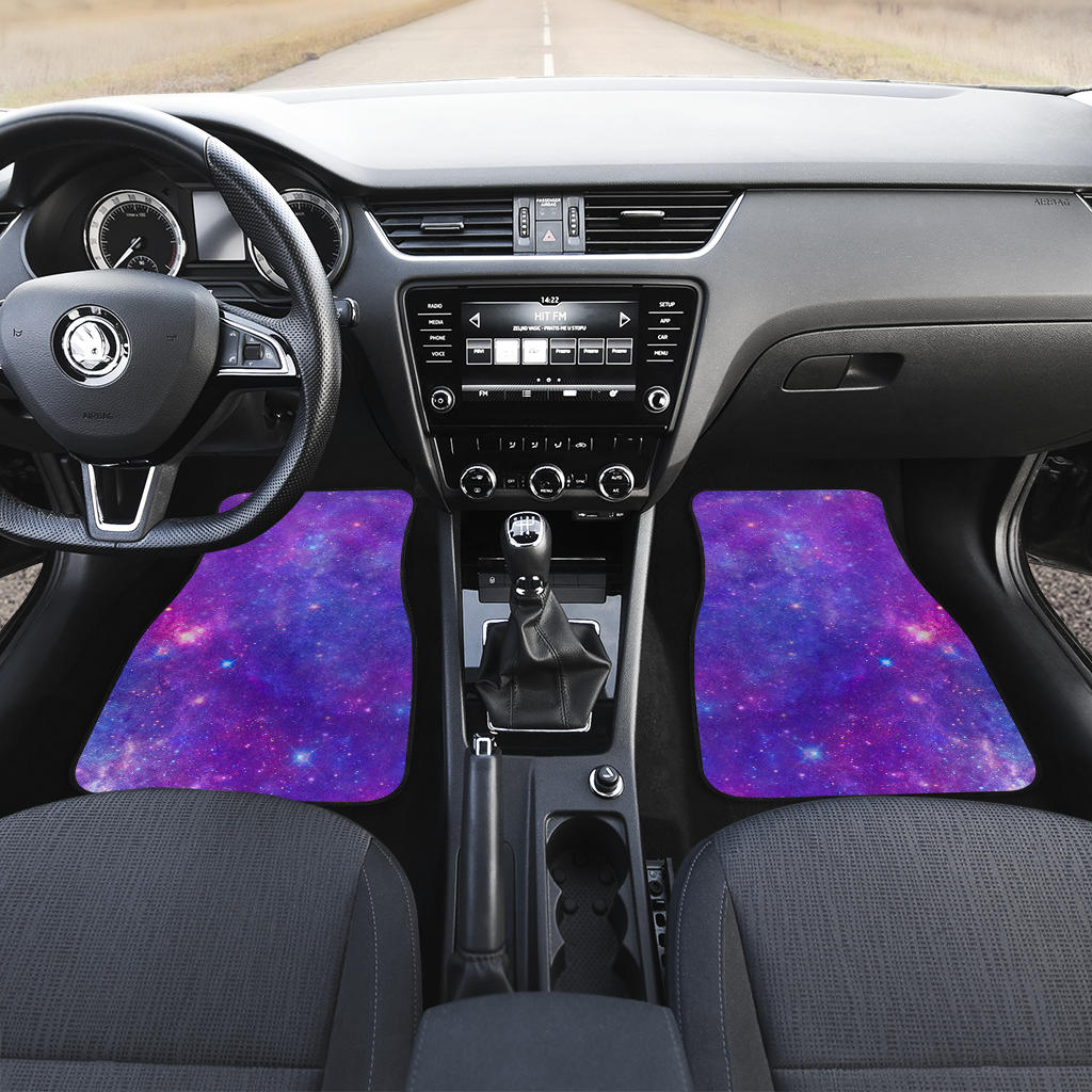 Purple Stardust Cloud Galaxy Space Print Front And Back Car Floor Mats/ Front Car Mat