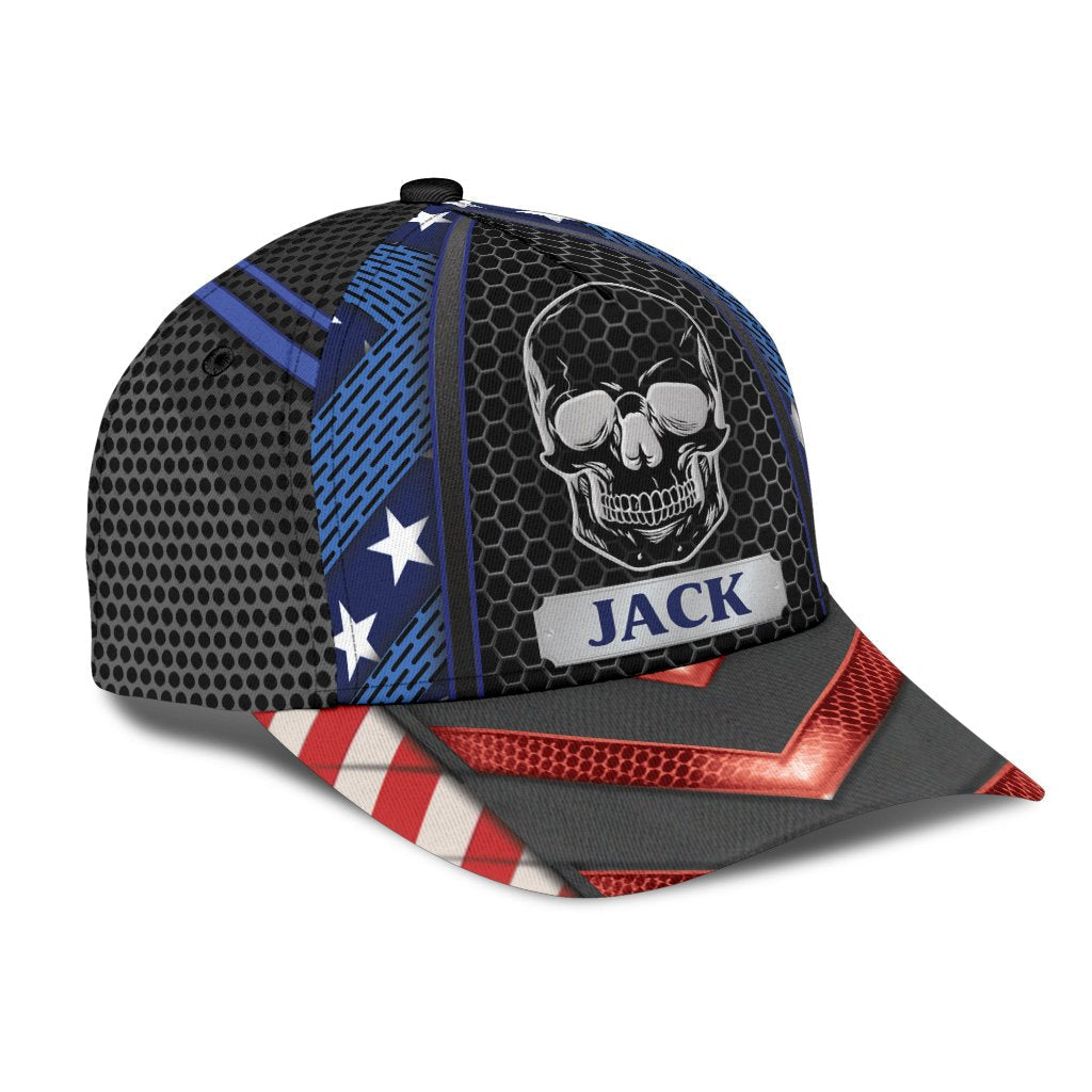 Custom Name Skull Baseball Cap Hat For Men And Women