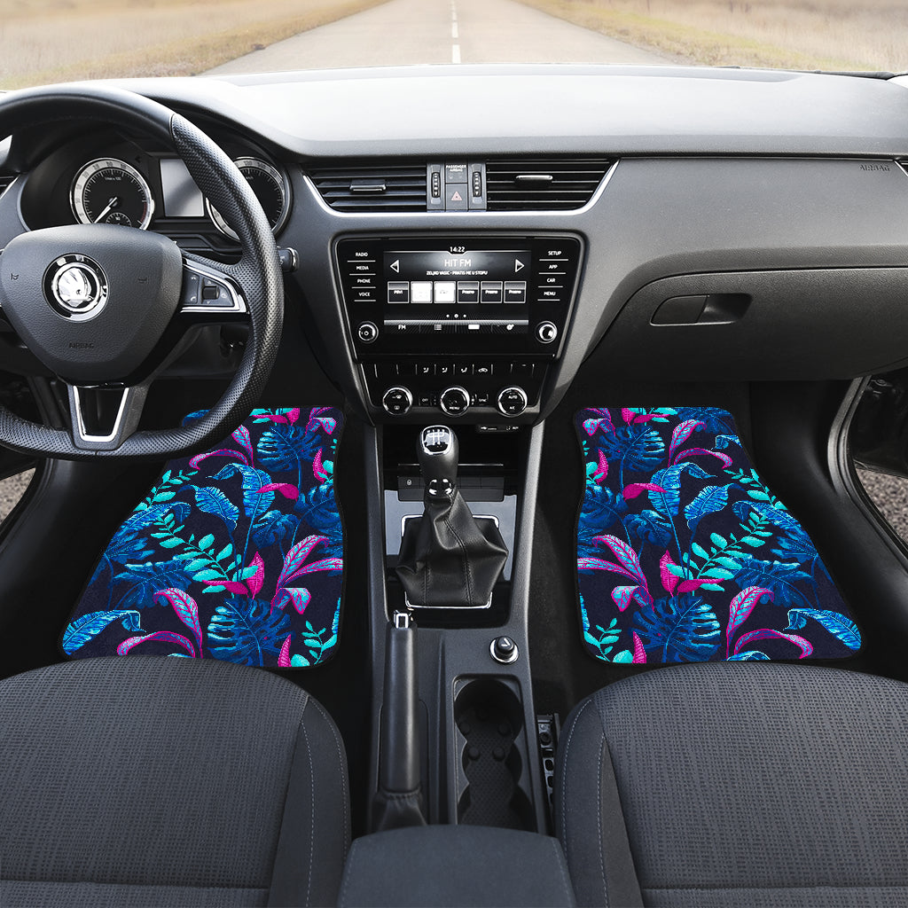 Turquoise Hawaii Tropical Pattern Print Front And Back Car Floor Mats/ Front Car Mat