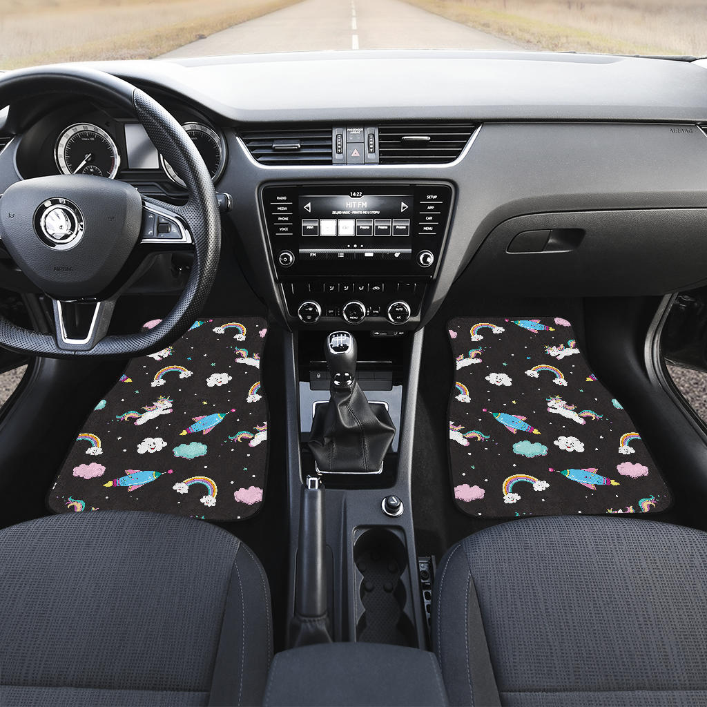 Star Space Unicorn Pattern Print Front And Back Car Floor Mats/ Front Car Mat