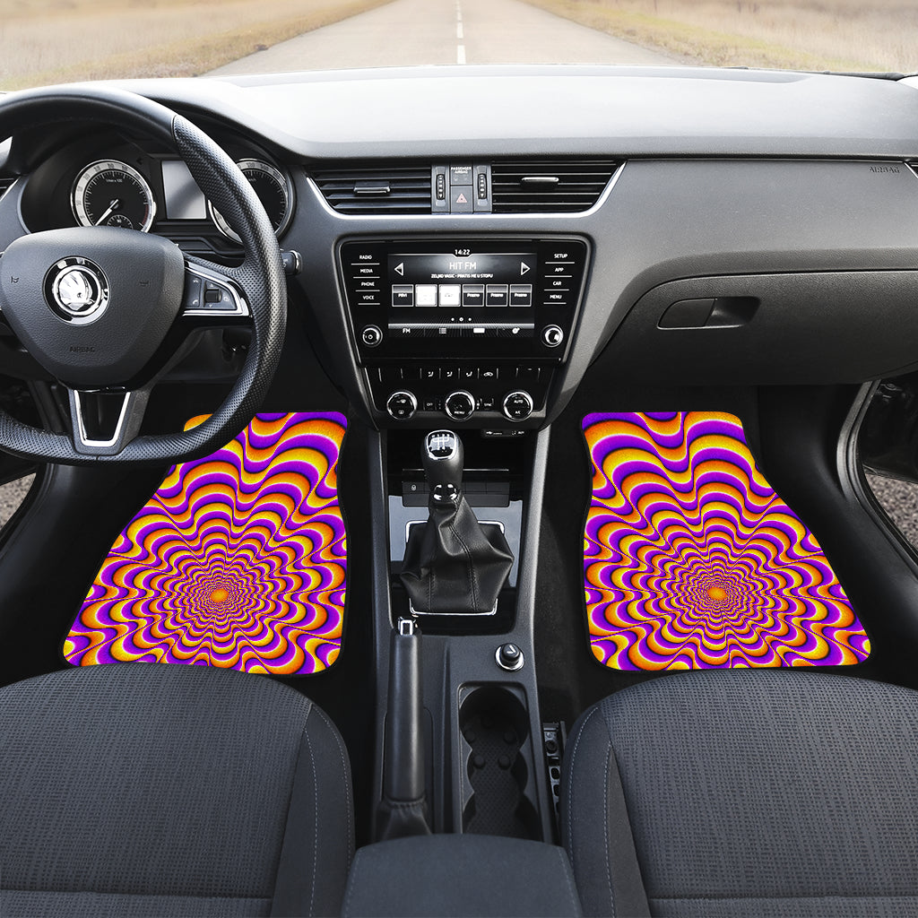 Yellow Splashing Moving Optical Illusion Front And Back Car Floor Mats/ Front Car Mat
