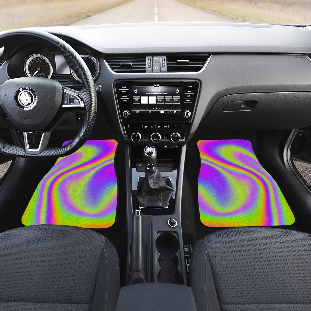 Abstract Holographic Trippy Print Front And Back Car Floor Mats/ Front Car Mat