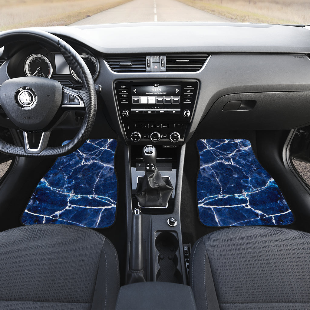 Blue White Marble Print Front And Back Car Floor Mats/ Front Car Mat
