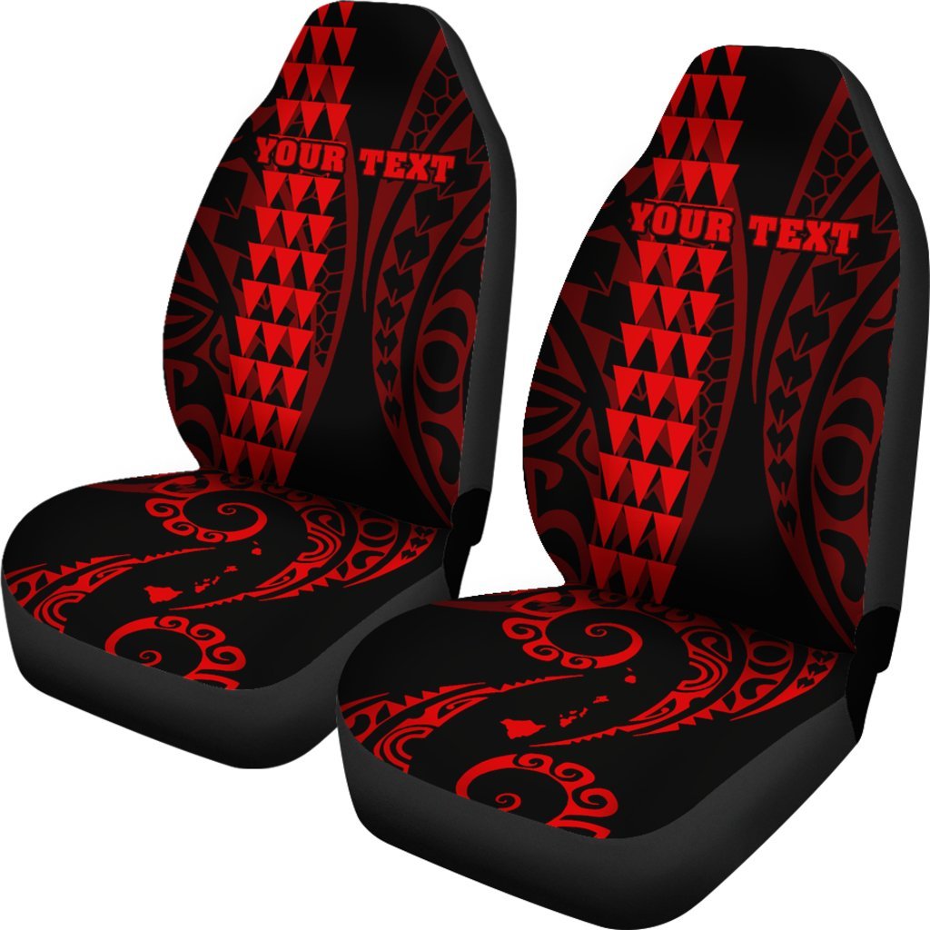 Personalized Hawaii Car Seat Covers Kakau Large Polynesian Red