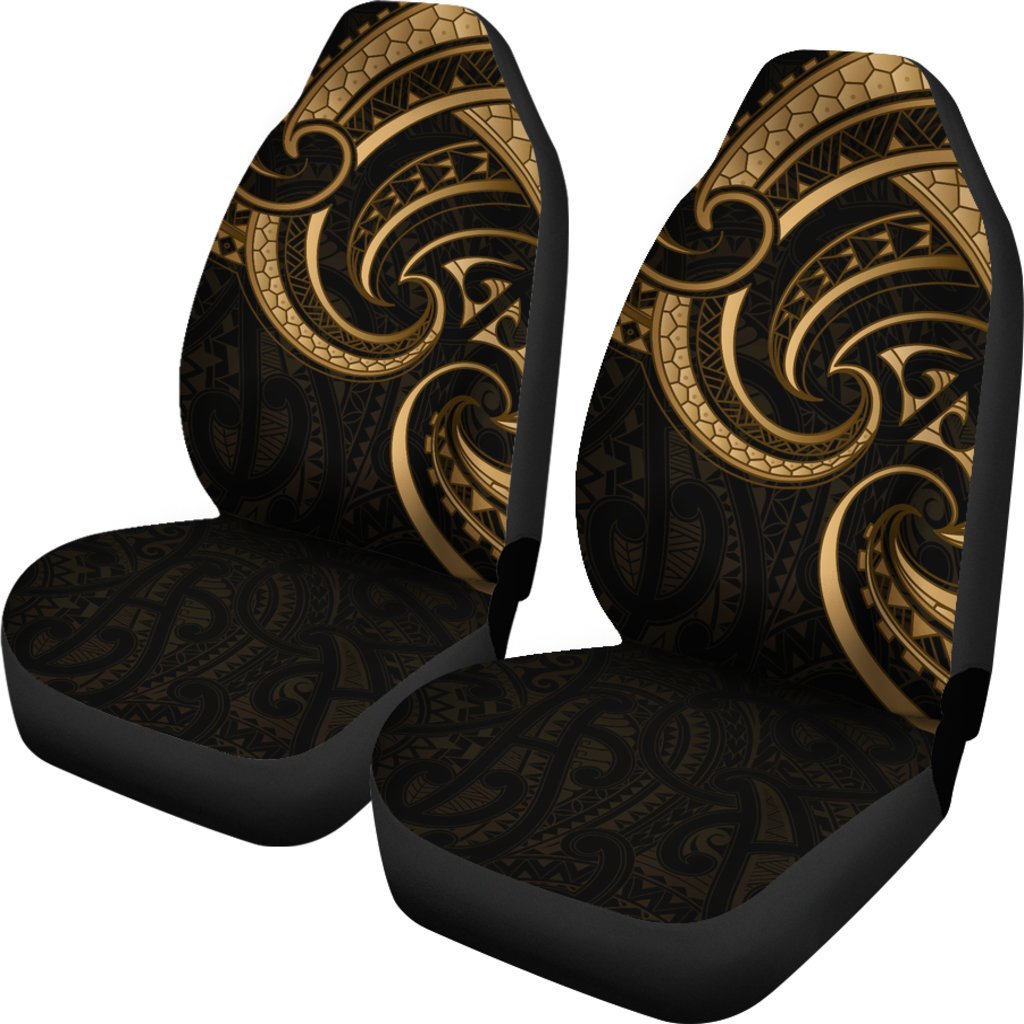 New Zealand Maori Mangopare Car Seat Covers Polynesian Gold