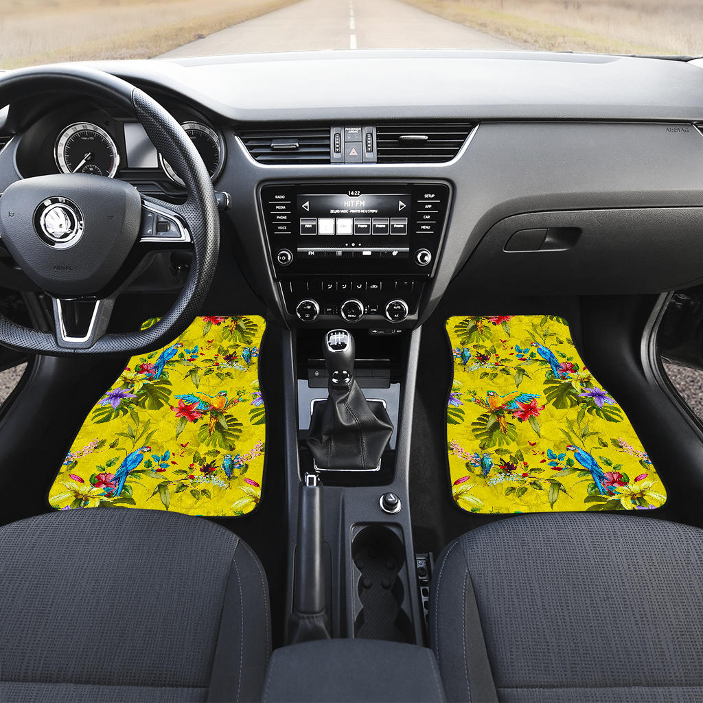 Parrot Tropical Pattern Print Front And Back Car Floor Mats/ Front Car Mat